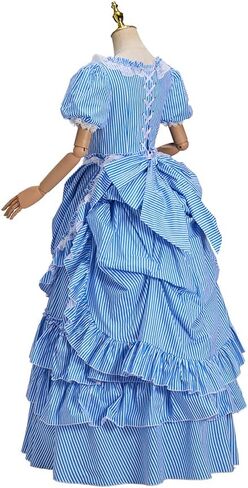 Victorian Striped Bustle Dress Vintage Garden Tea Party Ball Gown Civil War Renaissance Theater Costume for Women in Saudi Arabia