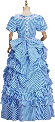 Victorian Striped Bustle Dress Vintage Garden Tea Party Ball Gown Civil War Renaissance Theater Costume for Women in Saudi Arabia