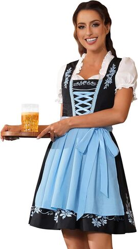 فستان Frawirshau Oktoberfest زي فساتين Dirndl للنساء ملابس مهرجان أكتوبر أزياء نسائية بافارية ألمانية in Kuwait