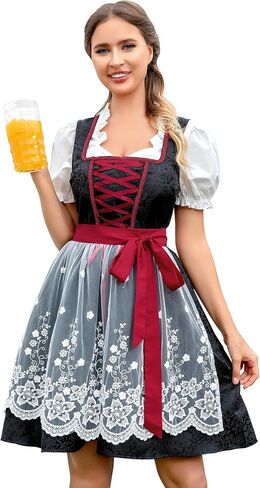 فستان Frawirshau Oktoberfest زي فساتين Dirndl للنساء ملابس مهرجان أكتوبر أزياء نسائية بافارية ألمانية in Kuwait