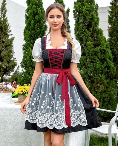 فستان Frawirshau Oktoberfest زي فساتين Dirndl للنساء ملابس مهرجان أكتوبر أزياء نسائية بافارية ألمانية in Kuwait