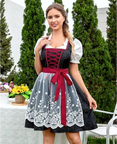 فستان Frawirshau Oktoberfest زي فساتين Dirndl للنساء ملابس مهرجان أكتوبر أزياء نسائية بافارية ألمانية in Kuwait