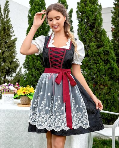 فستان Frawirshau Oktoberfest زي فساتين Dirndl للنساء ملابس مهرجان أكتوبر أزياء نسائية بافارية ألمانية in Kuwait