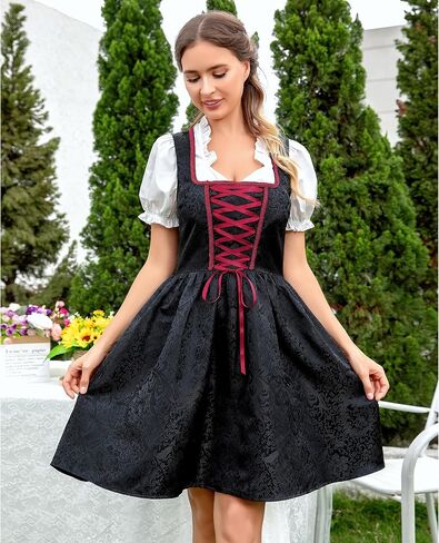 فستان Frawirshau Oktoberfest زي فساتين Dirndl للنساء ملابس مهرجان أكتوبر أزياء نسائية بافارية ألمانية in Kuwait