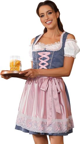 فستان Frawirshau Oktoberfest زي فساتين Dirndl للنساء ملابس مهرجان أكتوبر أزياء نسائية بافارية ألمانية in Kuwait
