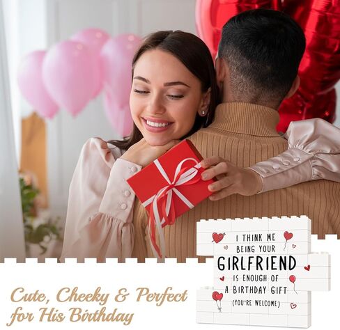 Boyfriend Birthday Gifts, Funny Building Block Puzzle Plaque, Birthday Gifts for Boyfriend, Him, BF, I Think Me Being Your Girlfriend is Enough Desktop Decorative Sign in Kuwait
