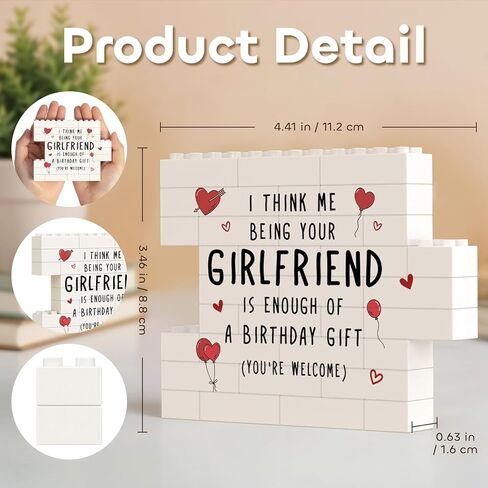 Boyfriend Birthday Gifts, Funny Building Block Puzzle Plaque, Birthday Gifts for Boyfriend, Him, BF, I Think Me Being Your Girlfriend is Enough Desktop Decorative Sign in Kuwait