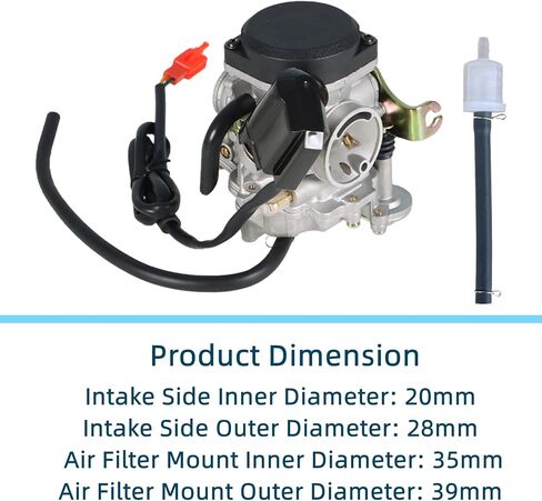 20mm Carburetor Replacement for GY6 50cc 100cc Big Bore Carb 139QMA 139QMB Scooter Moped ATV in Saudi Arabia