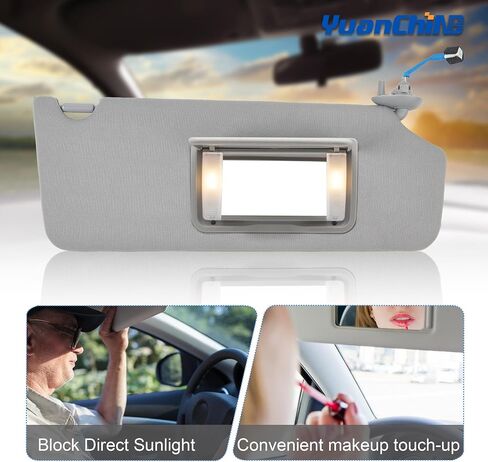 Right Passenger Side Sun Visor Fit for Honda Pilot 2017 2018 2019 2020 2021 2022 Honda Ridgeline 2018-2020 Sunshade Number 83230-TG7-A12ZB Color: Gray in Saudi Arabia