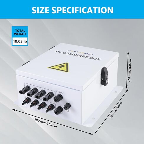 6 String Metal Solar Combiner Box, PV Combiner Box with 20A Rated Current Fuse, Surge Protective Device & 63A Air Circuit Breaker (6 String) (6 String) in Saudi Arabia