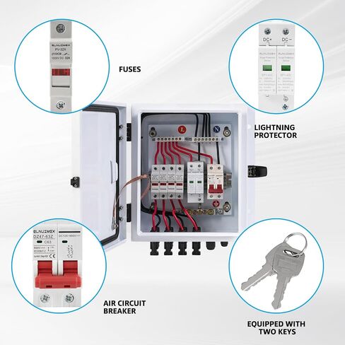 6 String Metal Solar Combiner Box, PV Combiner Box with 20A Rated Current Fuse, Surge Protective Device & 63A Air Circuit Breaker (6 String) (6 String) in Saudi Arabia