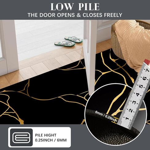 Marble Rugs for Living Room: 6x9 Feet Abstract Black and Gold Marble Area Rug Non Slip Washable Carpet Floor Mat for Bedroom Dorm Kitchen Classroom Dining Room Hallway in Saudi Arabia
