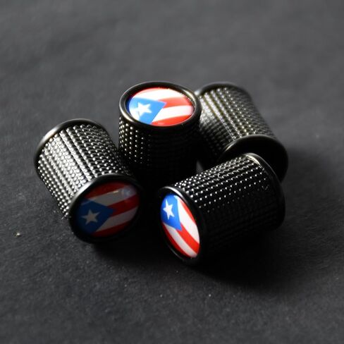 (Set of 4) Auto Tire Valve Stem Cap Cover with Puerto Rico Flag Emblem Badge for Car Pickup Trunk Motorcycle, Estado Libre Asociado in Saudi Arabia