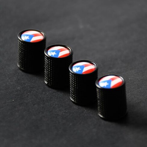 (Set of 4) Auto Tire Valve Stem Cap Cover with Puerto Rico Flag Emblem Badge for Car Pickup Trunk Motorcycle, Estado Libre Asociado in Saudi Arabia