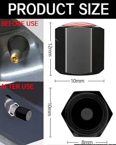 Metal Tire Valve Stem Caps 4 Pack,Car Wheel Stem Caps, Aluminum Universal Air Valve Covers for Cars, Trucks, SUVs, Bikes, Motorcycles, Bicycles(Thin Blue Line American Flag) in Kuwait