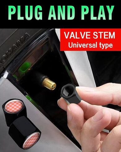 Metal Tire Valve Stem Caps 4 Pack,Car Wheel Stem Caps, Aluminum Universal Air Valve Covers for Cars, Trucks, SUVs, Bikes, Motorcycles, Bicycles(Thin Blue Line American Flag) in Kuwait