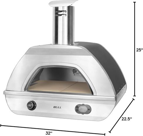 Bull Outdoor Products 69550 Dual Fuel Counter-top Pizza Oven LP, Stainless Steel in Saudi Arabia