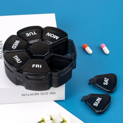 Weekly Pill Organizer,Weekly Pill Box,Medicine Organizer 7 Day,Medicine Planner, Vitamin Organizer Box,Hold Vitamins, Cod Liver Oil, Supplements and Medication in Saudi Arabia