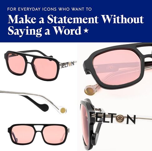 Elton John Eyewear Tinted Glasses for Men & Women, Fashion Tint - Eyeglases with Non-Glare Lenses & 100% UV Protection in Saudi Arabia