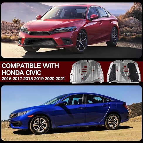Engine Splash Guard with mounting Screws Compatible with Honda Civic 2016-2021,Replace: 74110-TBA-A00 74112-TBA-A00 90674-TY2-A01 in Kuwait