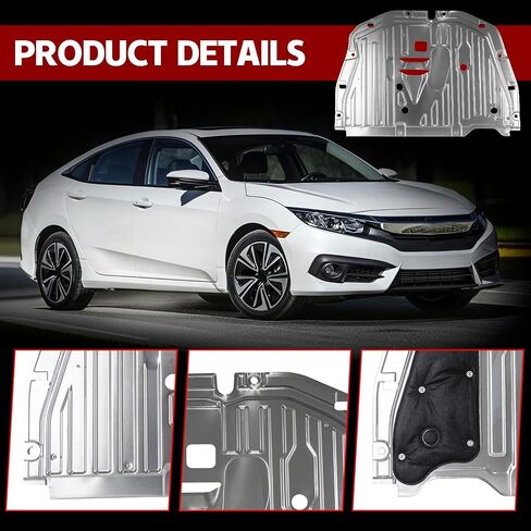 Engine Splash Guard with mounting Screws Compatible with Honda Civic 2016-2021,Replace: 74110-TBA-A00 74112-TBA-A00 90674-TY2-A01 in Kuwait