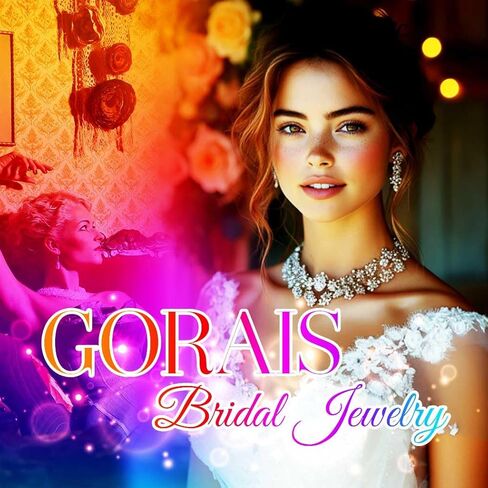 GORAIS Silver Rhinestone Prom Wedding Jewelry Set Formal Bridal Necklace Sets for Women and Brides in Saudi Arabia