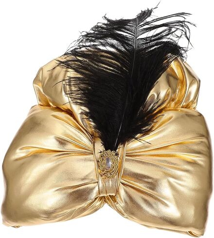ibasenice Prince S Hat Props - Golden Arabian Costume Hat for Themed Parties Halloween and Cosplay Stylish Plume Design in Saudi Arabia