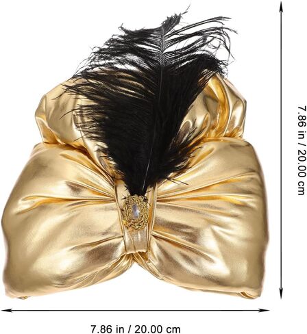 ibasenice Prince S Hat Props - Golden Arabian Costume Hat for Themed Parties Halloween and Cosplay Stylish Plume Design in Saudi Arabia