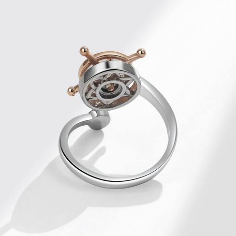 Rotating Compass Adjustable Rings Dainty Spinner Fidget Ring Stress Relieving Activity Statement Sterling Silver Plated Fashion Stacking Finger Jewelry Trendy Gift for Her Daughter Bff in Saudi Arabia