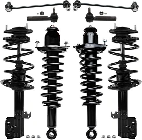 Detroit Axle - 1.8L Front 8pc Struts Kit for 14-19 Toyota Corolla, 4 Front and Rear Struts & Coil Spring 2 Stabilizer Sway Bars 2 Outer Tie Rod 2014 2015 2016 2017 2018 2019 Replacement Suspension in Saudi Arabia