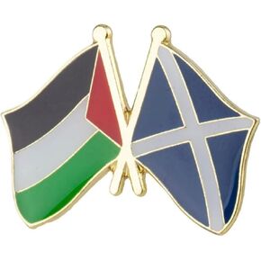 فلسطين فلسطين اسكتلندا العلم الوطني الاسكتلندي أعلام متقاطعة الصداقة الحب التحالف الحلفاء 1 "دبوس المينا in Kuwait