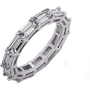 خاتم DIAMONBLISS من الفضة الإسترليني المطلية بالروديوم 4.2 قيراط 4.2 قيراط قطع باغيت من الألماس المقلد الخلود in Kuwait