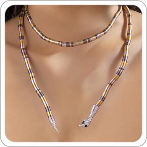Medusa Costume Women Gold Silver Black Snake Necklace Adjustable Punk Bracelet Choker Flexible Snake Bracelets Halloween Witch Accessorie Jewelry in Saudi Arabia