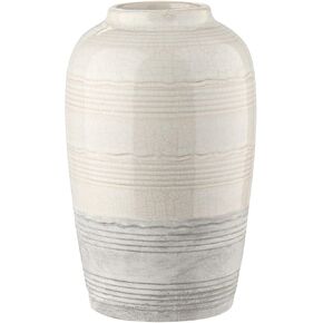 Ceramic Rustic Farmhouse Vase for Home Decor 9 inch Decorative Boho White Pottery Flower Vase for Centerpiece Living Room Bedroom Kitchen Bathroom Dining Table Mantel Shelf Decor in Kuwait
