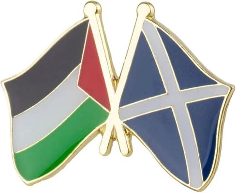 Palestine Palestinian Scotland Scottish National Flag Crossed Flags Friendship Love Alliance Allies 1" Enamel Pin in Saudi Arabia