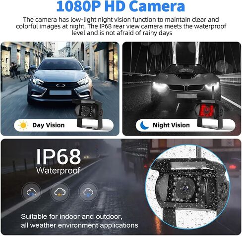 Wired Backup Camera Monitor Car RV System 5 inch IPS Screen Monitor IP68 Reverse Camera AHD Rear View Camera Waterproof Infrared Night Vision Stable Signal in Saudi Arabia