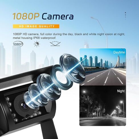 Wired Backup Camera Monitor Car RV System 5 inch IPS Screen Monitor IP68 Reverse Camera AHD Rear View Camera Waterproof Infrared Night Vision Stable Signal in Saudi Arabia