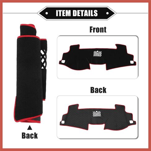 ACROPIX Dashboard Cover Compatible for Toyota Camry 2012-2017, Non-Slip Polyester Black Red Dash Cover Mat Dash Board Protector Cover Car Parts in Saudi Arabia