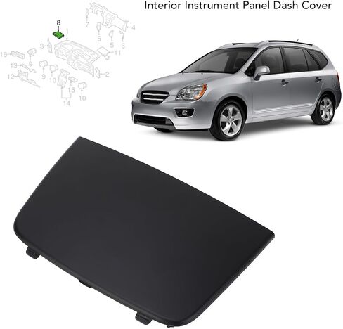 Dashboard Decorative Cover, Interior Instrument Panel Dash Center Grille Stylish Scratch Proof, for Kia Rondo 2007 to 2010, Replace OE 84724 1D1003W (Grey) in Saudi Arabia