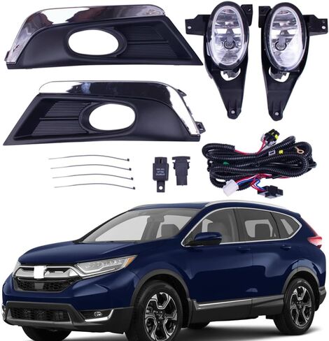 مجموعة مصابيح الضباب من BestParts متوافقة مع Honda CR-V CRV 2017-2019 مع أغطية ومفاتيح وأقواس ومجموعة أسلاك تحل محل HO1038134 HO1039134 71166-TLA-A00 71116-TLA-A00 HO2593141 HO2592141 in Saudi Arabia