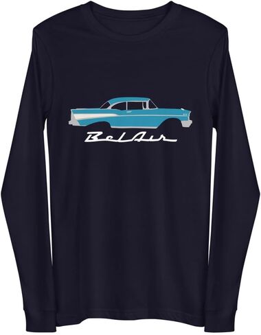 1957 Bel Air Tropical Turquoise Hardtop Antique 57 Chevy Classic Car Graphic Long Sleeve Tee in Saudi Arabia