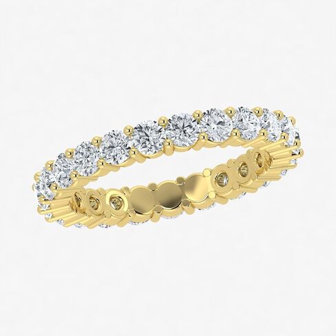 IGI Certified 1.00-2.00 Carat Lab Grown Diamond Eternity Band Ring for Women 14K Yellow & White Gold Jewelry Gift Box Packaging (E-F Color, VS1-VS2 Eye Clean Clarity) in Saudi Arabia