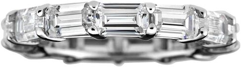 خاتم DIAMONBLISS من الفضة الإسترليني المطلية بالروديوم 4.2 قيراط 4.2 قيراط قطع باغيت من الألماس المقلد الخلود in Kuwait