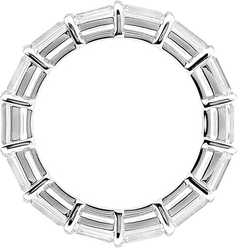 خاتم DIAMONBLISS من الفضة الإسترليني المطلية بالروديوم 4.2 قيراط 4.2 قيراط قطع باغيت من الألماس المقلد الخلود in Kuwait