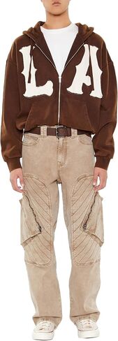 Forever 21 Men's Mid-Rise Straight Cargo Jeans in Saudi Arabia