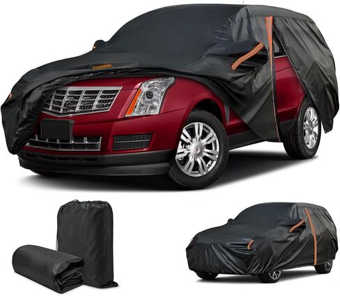 غطاء لسيارة كاديلاك SRX، غطاء SRX 2010-2016، أغطية سيارات للسيارات مقاومة للماء في جميع الأحوال الجوية مع سحاب باب/شريط عاكس/جيوب مرآة/أشرطة مقاومة للرياح، غطاء سيارة للحماية من الغبار والشمس والثلوج in Saudi Arabia