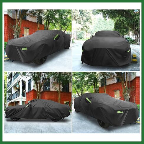 Motoforti غطاء سيارة مقاوم للماء لسيارة شيفروليه كامارو 2010-2021 210D غطاء سيارة كامل خارجي لجميع الأحوال الجوية مقاوم للرياح وحماية من المطر مع سحاب باب يدوم طويلاً in Saudi Arabia