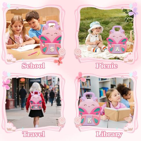 YOOLIFE هدايا عيد الميلاد الأولية للفتيات والأطفال حقيبة ظهر مخصصة للأطفال للفتيات الصغيرات، حقيبة كتب للمدرسة الابتدائية لرياض الأطفال للفتيات الصغيرات في سن المراهقة هدية لابنة أخت وردية على ظهره in Saudi Arabia