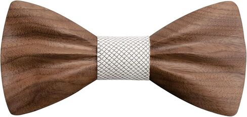 Mens Wooden Bow Tie Set, 3D Design Wood Bow Tie with Cuff links & Pocket Square, Exquisite Wooden Gift Box Ready in Kuwait