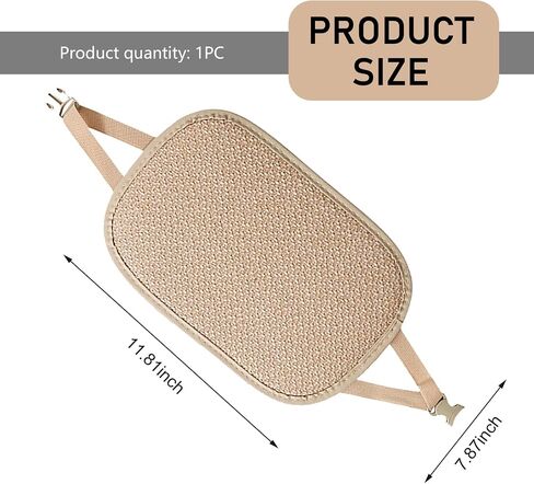 2 PCS Car Seat Headrest Protective Cover, Sweat Absorbent Breathable Linen Microfiber Leather Soft Skin Friendly Headrest Cover, Four Seasons, Elastic Band Snap Mounting Fittings (Beige) in Saudi Arabia